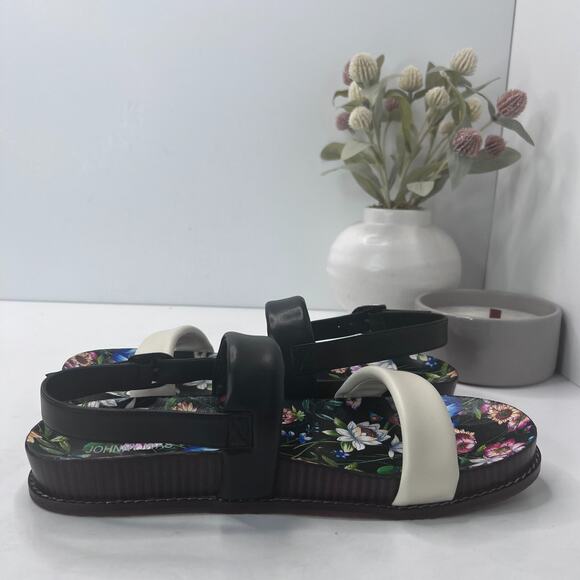 Johnny Was Double Band Leather Sandals Floral Footbed JWS14523-4 Women's 10 NWOB - Picture 7 of 10